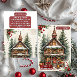 Rustic Farmhouse Magic Christmas Cottage Decor Feiertagskarte