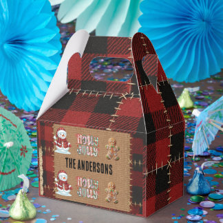 Rustic Farmhouse Red Buffalo Plaid Christmas Geschenkschachtel