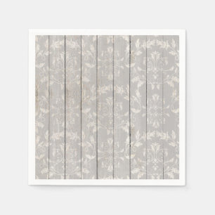 Rustic Farmhouse Shabby Chic White Wood Decorative Serviette