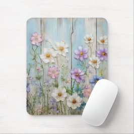 Rustic Farmhouse Wildflower Cottage Floral Mousepad