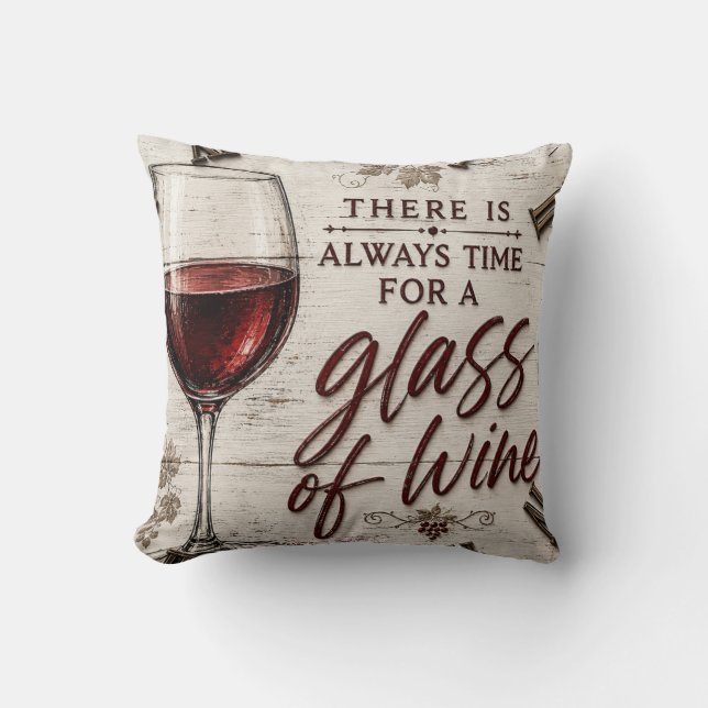 Rustic Farmhouse Wine Lover Gift Kissen (Vorderseite)