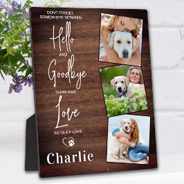 Rustic Favorite Hello Custom Pet Dog Memorial Fotoplatte