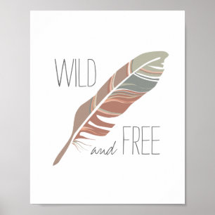 Rustic Feather Wilde und freie Kinderzimmer-Wand Poster