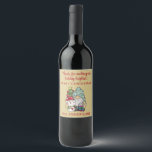 Rustic Festive Gnome Snowman Frohe Weihnachten Par Weinetikett<br><div class="desc">Rustikales festliches Gnome Snowman Frohe Weihnachten Party feiern ein Party oder ein offenes Haus mit Kakao.</div>