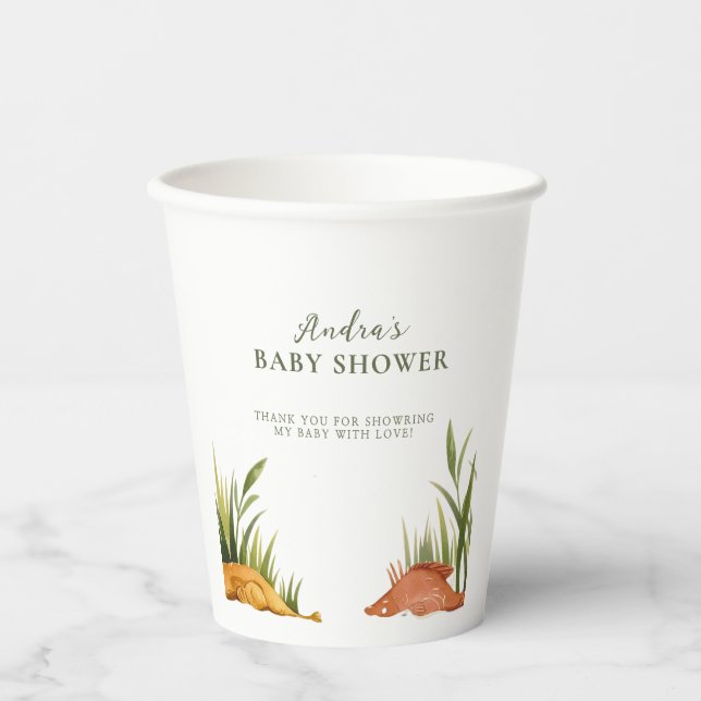 Rustic Fishing Baby Boy Shower Party Pappbecher (Vorderseite)