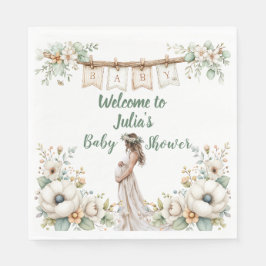 Rustic Floral Baby Shower  Serviette