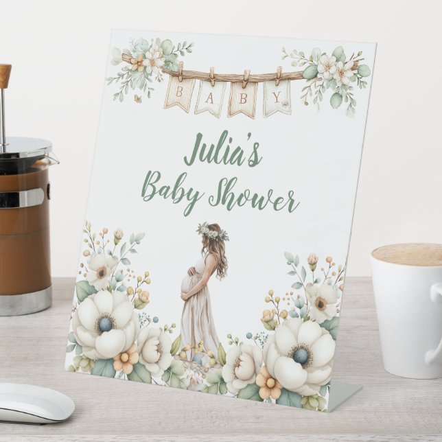 Rustic Floral Baby Shower  Sockelschild (In Situ)