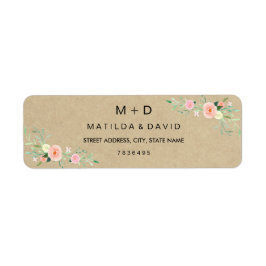 Rustic Floral Boho Wedding Address Label