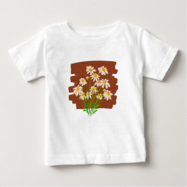 Rustic floral design on brown background baby t-shirt