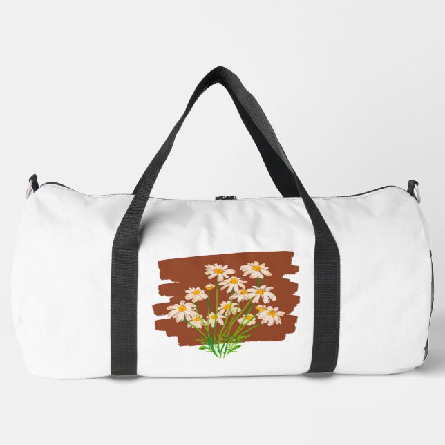 Rustic floral design on brown background duffle bag (Vorderseite)