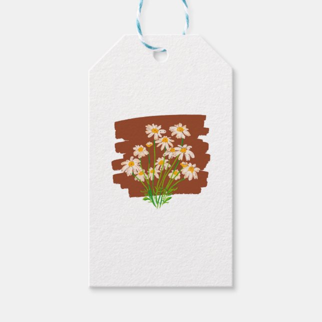 Rustic floral design on brown background geschenkanhänger (Vorderseite)