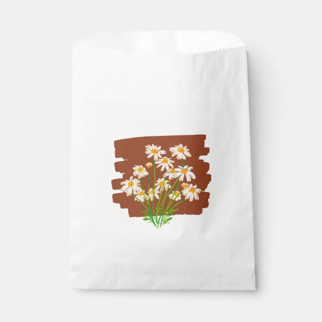 Rustic floral design on brown background geschenktütchen (Vorderseite)