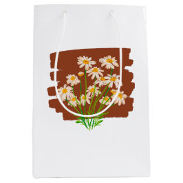 Rustic floral design on brown background mittlere geschenktüte