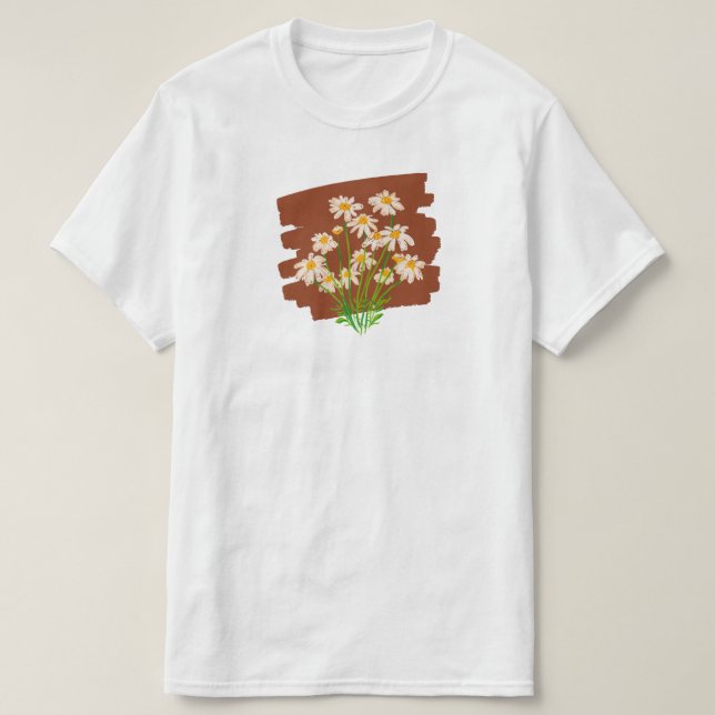 Rustic floral design on brown background T-Shirt (Design vorne)
