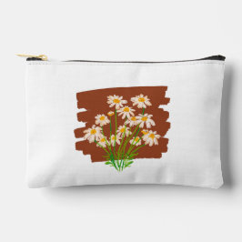 Rustic floral design on brown background zubehörtasche