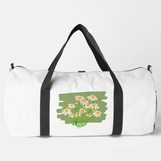 Rustic Floral Design on Green Background Duffle Bag (Vorderseite)