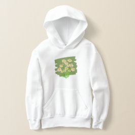 Rustic Floral Design on Green Background Hoodie