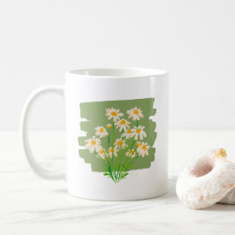 Rustic Floral Design on Green Background Kaffeetasse