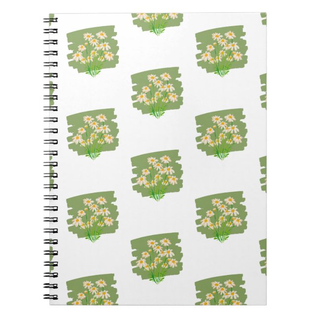 Rustic Floral Design on Green Background Notizblock (Vorderseite)