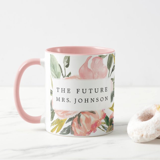 Rustic Floral Future Mrs Coffee Tasse (Mit Donut)