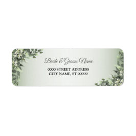 Rustic Floral Greenery Leaves Return Address