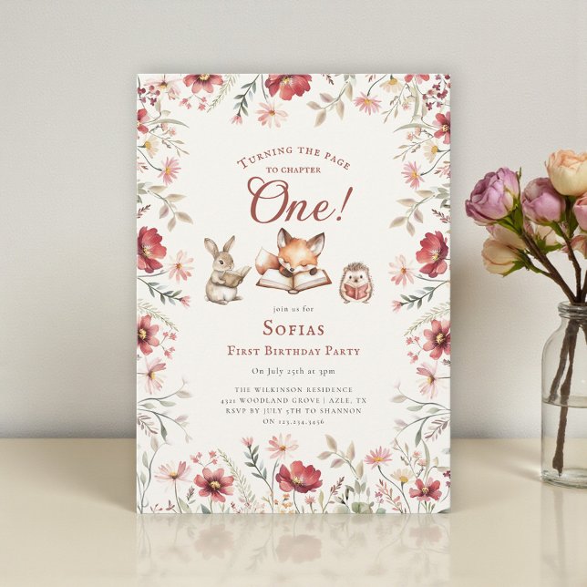 Rustic Floral next chapter first  birthday  Einladung (Von Creator hochgeladen)