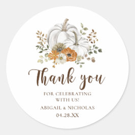Rustic Floral Pumpkin Wedding Danke Sticker