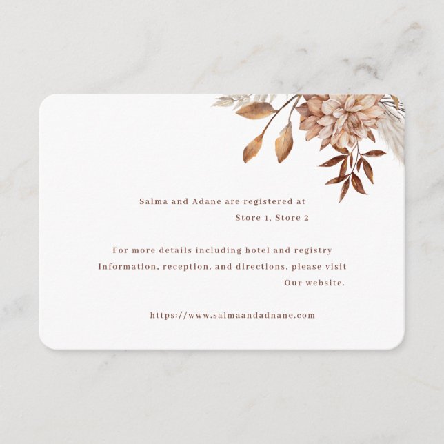 Rustic Floral Wedding Enclosure Card – Earthy Eleg Begleitkarte (Vorderseite)