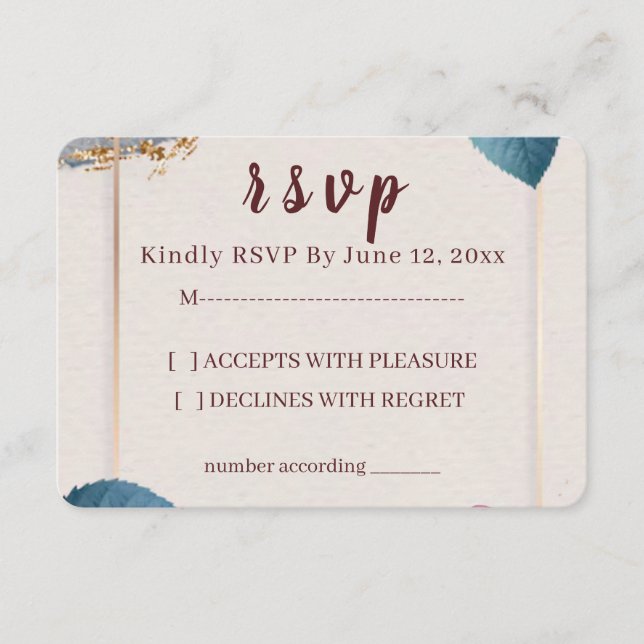 Rustic Floral Wedding RSVP Card (Vorderseite)