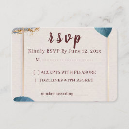 Rustic Floral Wedding RSVP Card Karte
