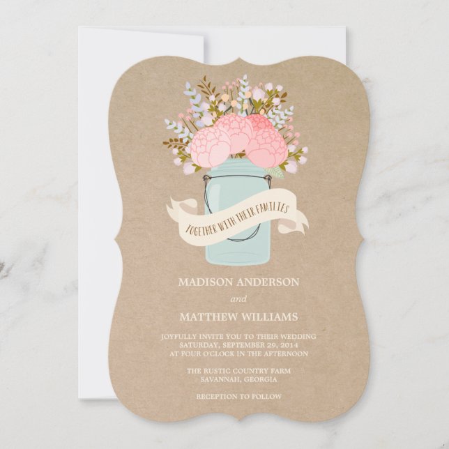 Rustic Flowers | Einladung zur Hochzeit (Vorderseite)