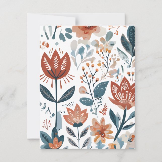 Rustic Flowers Feiertagskarte (Vorderseite)