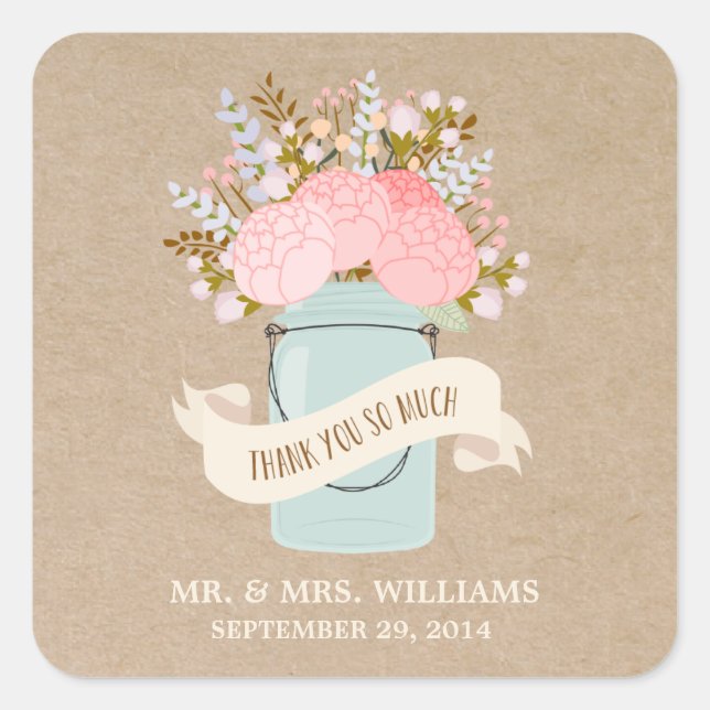 Rustic Flowers | Gefallen Stickers (Vorderseite)