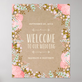Rustic Flowers | Hochzeitssymbol Poster