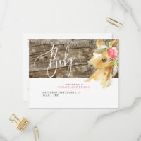 Rustic Foal Baby Girl Dusche Einladung Postkarte