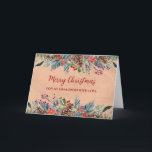 Rustic Foliage Grandson Frohe Weihnachten Karte<br><div class="desc">Frohe Weihnachten für Enkelkarte mit einem rustikalen Vintagen Papiermuster und Aquarellwald.</div>