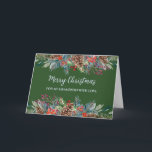 Rustic Foliage Grandson Frohe Weihnachten Karte<br><div class="desc">Frohe Weihnachten für Enkelkarte in rustikalem Grün und Aquarellwald.</div>