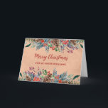 Rustic Foliage Sister Frohe Weihnachten Karte<br><div class="desc">Frohe Weihnachten für Schwesterkarte mit einem rustikalen Vintagen Papiermuster und Aquarellwald.</div>