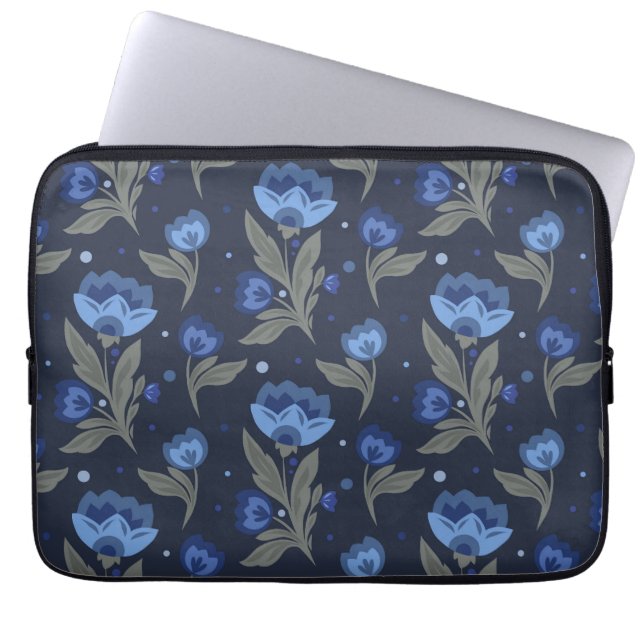 Rustic folk art floral texture laptopschutzhülle (Vorderseite)