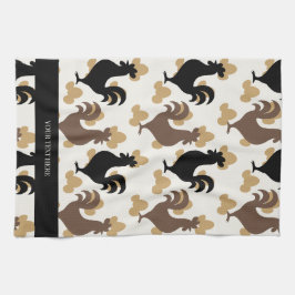 Rustic Folk Art Rooster Pattern, Farmhouse Kitchen Geschirrtuch