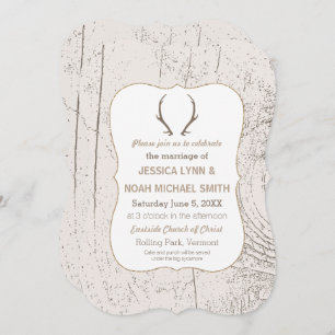Rustic Forest and Barn Wood Wedding Einladung