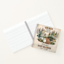 Rustic Forest Bearly Wait Baby Shooting Guest Book Notizbuch