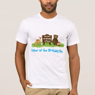 Rustic Forest Birthday Party Animals Father T-Shirt