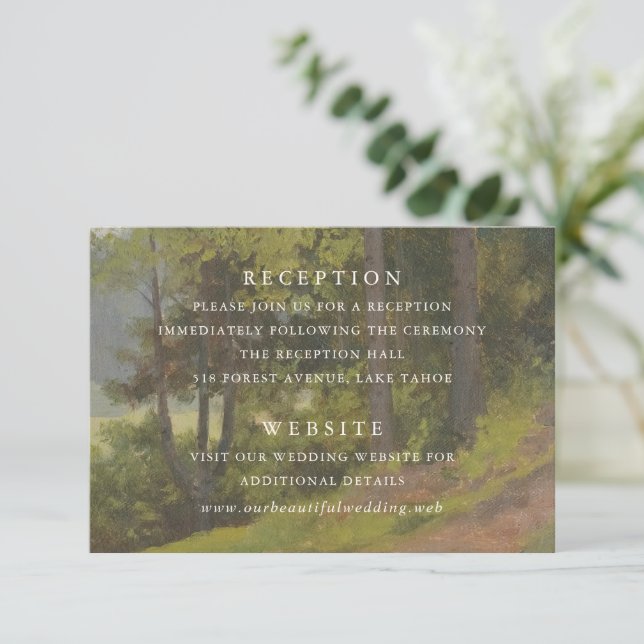Rustic Forest Elegant Wedding Begleitkarte (Stehend Vorderseite)