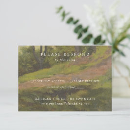 Rustic Forest Elegant Wedding RSVP Karte