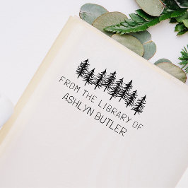 Rustic Forest Personal Library Book Briefmarke Permastempel
