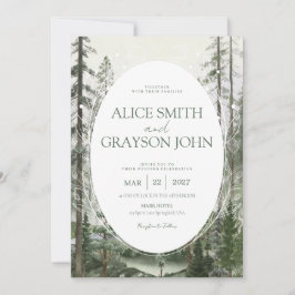 Rustic Forest Tree Classic Watercolor Wedding  Einladung