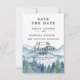 Rustic Forest Watercolor Wedding Save The Date