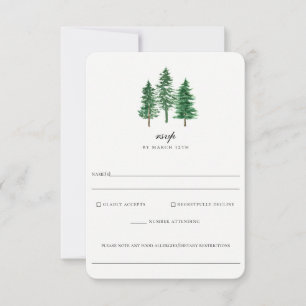 Rustic Forest Wedding Food Allergy RSVP Card Karte