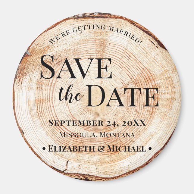Rustic Forest Wedding Save the Date Magnet (Vorne)